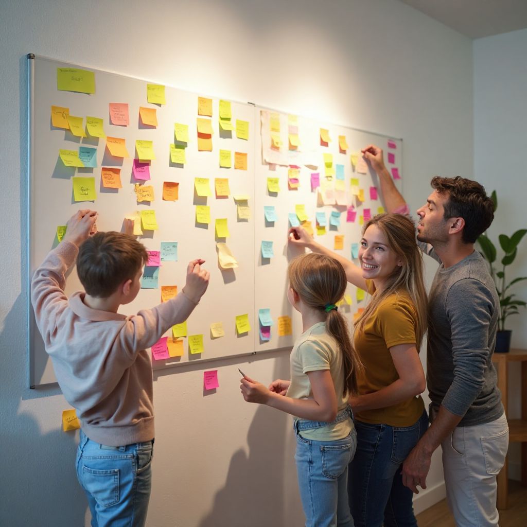 Game development team brainstorming